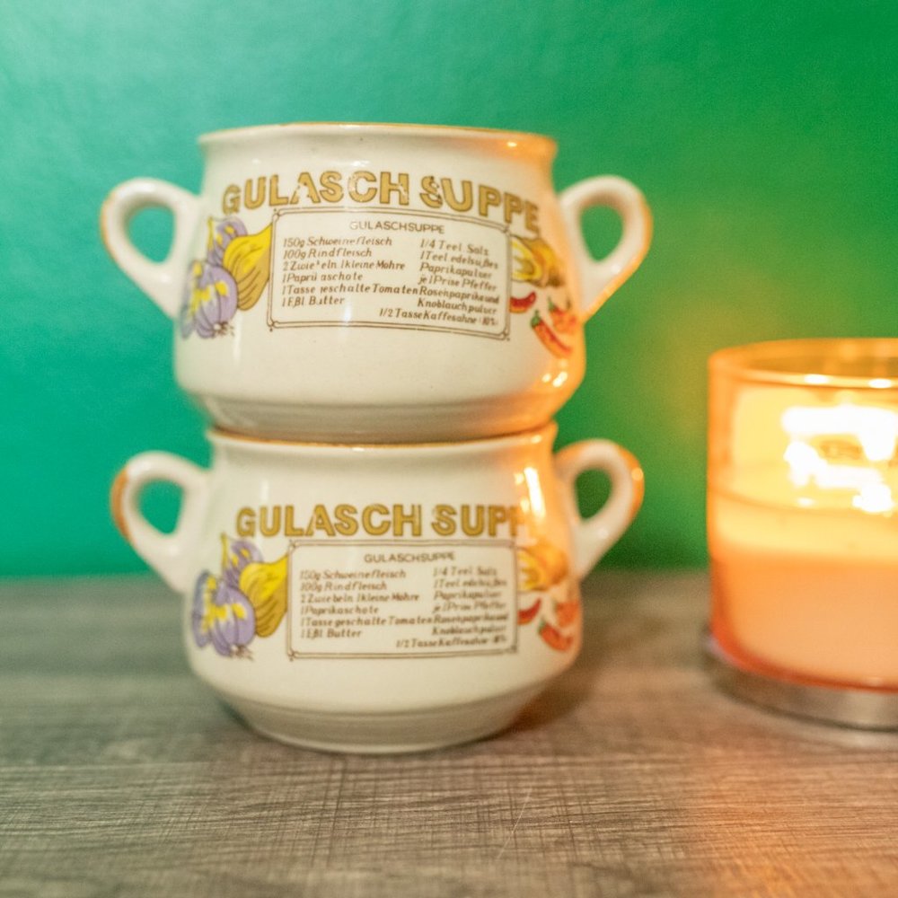 Set of 2 German Onion Soup Recipe Cups